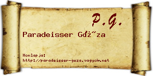 Paradeisser Géza névjegykártya